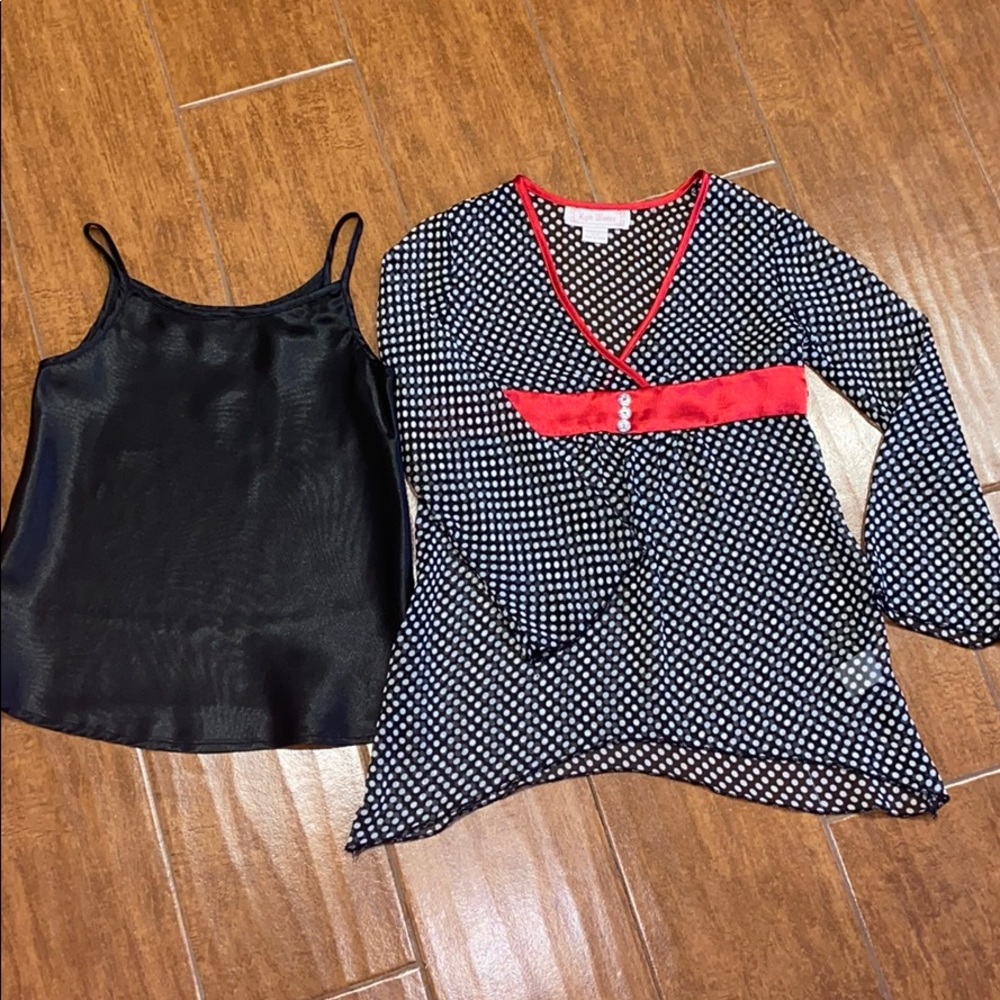 Black top with camisole insert